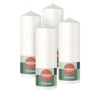 Bolsius - Velas decorativas - color blanco - 4 unidades - 20 x 7 cm - largo tiempo de combustión de 75 horas - sin perfume - 5% de cera vegana natural - sin aceite de palma