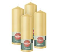 Bolsius - Velas decorativas para el hogar - 4 unidades - 20 x 7 cm - 75 horas de combustión - sin perfume - 5% de cera vegana natural - sin aceite de palma - beige