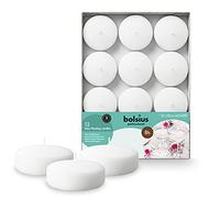 Bolsius - Velas flotantes Maxi - Blanco - 12 piezas en una caja - Ø 3 pulgadas - Tiempo de combustión 8 horas - Sin fragancia - Cera de parafina - Vela flotante XL - Varias ocasiones