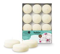 Bolsius - Velas flotantes Maxi - Marfil - 12 piezas en una caja - Ø 7,6 cm - Tiempo de combustión 8 horas - Sin fragancia - Cera de parafina - Vela flotante XL - Varias ocasiones - sin aceite de palme