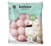 Bolsius Velas flotantes - Rosa - 20 unidades - Diámetro 45 mm - Duración de combustión 4,5 horas - Cera Praffin- Sin aceite de palma - Velas decorativas para el hogar