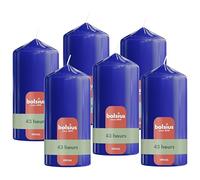 Bolsius - Velas lisas - Azul cobalto - 13 cm - 6 unidades - Velas decorativas - Contiene cera vegetal natural - Sin aceite de palma