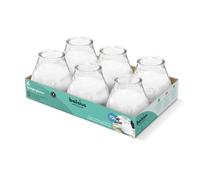 Bolsius Velas para exteriores 6 piezas en vidrio, Transparente, Tiempo de combustión 70 horas, Sin aceite de palma, Quema limpia, Mecha de algodón, Sin perfume
