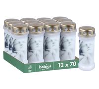 Bolsius - Velas para tumbas - blanco - 12 unidades - duración de combustión 70 horas - Vela de luto y memorial