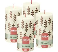 Bolsius Velas rústicas con diseño de silueta, marfil con impresión, 4 unidades, 13 x 7 cm, larga duración de combustión, vela doméstica, contiene cera vegetal natural, sin aceite de palma