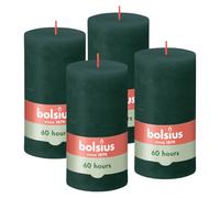 Bolsius - Velas rústicas - Verde - 13 cm - 4 unidades - Velas decorativas - Sin aceite de palma - Con cera vegetal natural