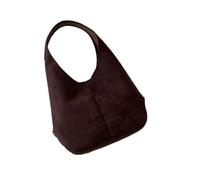 Bolso Ante Marron Bolsos de hombro for mujer, diseño gamuza sintética, bolso Hobo diseñador lujo, bolsos y monederos color sólido para Todos los Días(Coffee)