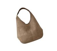 Bolso Ante Marron Bolsos de hombro for mujer, diseño gamuza sintética, bolso Hobo diseñador lujo, bolsos y monederos color sólido para Todos los Días(Khaki)