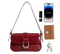 Bolso bajo los brazos para mujer, bolsos de mano, bolso suave Hobo casual para mujer, pequeño bolsillo de diseño retro clásico para fiestas, citas, compras, diario, t, rojo, Se référer au descriptif