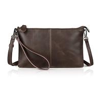 Bolso bandolera 100% de cuero genuino, pequeño de Befen para mujer, de cuero real, con correa de hombro y muñeca, bandolera y bolsa de muñeca, para teléfono 8 Plus
