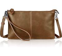 Bolso bandolera 100% de piel auténtica, pequeño: Befen para mujer, de piel auténtica, con correa para el hombro y la muñeca, bandolera y bolso de mano, para teléfono 8 Plus,Russet, S