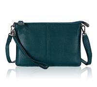 Bolso bandolera 100% de piel auténtica, tamaño pequeño: bolso cruzado de cuero real para mujer con correa de hombro y muñeca, bandolera y bolsa de pulsera, S, Bolsos cruzados