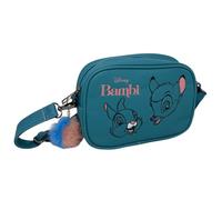 Bolso bandolera 20 x 15 x 6 cm mini bolso mujer niña con bandolera ajustable y extraíble bolsillo interior estampado fashion DIsney y pompón decorativo