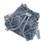 Bolso bandolera acolchado con cordón para mujer, bolso de hombro acolchado con correa extraíble, tela de tela vaquera, bolso acolchado con cordón para mujer