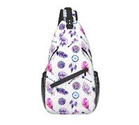 Bolso Bandolera Acuarela Boho Atrapasueños Pluma Flecha Senderismo Mochila Crossbody Hombro Mochila Viaje Cofre Paquete para Hombres Mujeres