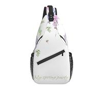 Bolso Bandolera Acuarela Flor Hoja Rama botánica Senderismo Mochila Bandolera Hombro Mochila Viaje Pecho Paquete para Hombres Mujeres