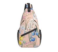 Bolso Bandolera Acuarela Flor Primavera Botánico Tulipán Senderismo Mochila Crossbody Hombro Mochila Viaje Cofre Pack para Hombres Mujeres
