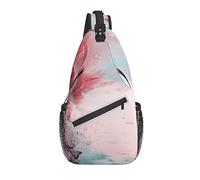 Bolso Bandolera Acuarela Floral Abstracto mármol Senderismo Mochila Bandolera Hombro Mochila Viaje Pecho Paquete para Hombres Mujeres