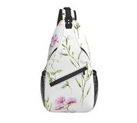 Bolso Bandolera Acuarela Floral Hoja botánica Flores Silvestres Senderismo Mochila Bandolera Hombro Mochila Viaje Pecho Paquete para Hombres Mujeres