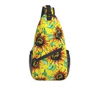 Bolso Bandolera Acuarela Girasol Abstracto Floral Senderismo Mochila Crossbody Hombro Mochila Viaje Cofre Pack para Hombres Mujeres