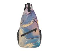Bolso Bandolera Acuarela Mármol Colorido Pastel Abstracto Senderismo Mochila Crossbody Hombro Mochila Viaje Cofre Pack para Hombres Mujeres