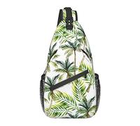 Bolso Bandolera Acuarela Playa Palmera Tropical Senderismo Mochila Crossbody Hombro Mochila Viaje Cofre Pack para Hombres Mujeres