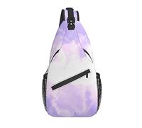 Bolso Bandolera Acuarela Púrpura Blanco Degradado Pastel Senderismo Mochila Crossbody Hombro Mochila Viaje Cofre Paquete para Hombres Mujeres