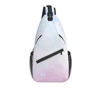 Bolso Bandolera Acuarela Rosa Azul Pastel luz Solar Punto Senderismo Mochila Bandolera Hombro Mochila Viaje Pecho Paquete para Hombres Mujeres