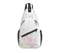 Bolso Bandolera Acuarela Rosa Flor Pastel Senderismo Mochila Bandolera Hombro Mochila Viaje Pecho Paquete para Hombres Mujeres