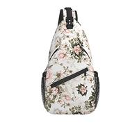 Bolso Bandolera Acuarela Rosa Flor Primavera Senderismo Mochila Crossbody Hombro Mochila Viaje Cofre Pack para Hombres Mujeres