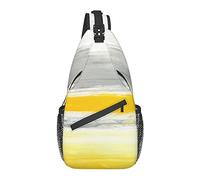 Bolso Bandolera Amarillo Gris Arte Moderno Abstracto Senderismo Mochila Bandolera Hombro Mochila de Viaje Paquete de Pecho para Hombres y Mujeres