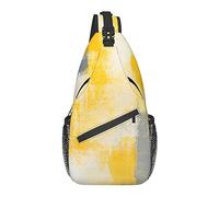 Bolso Bandolera Amarillo Gris Arte Moderno Pintura Pastel Senderismo Mochila de Hombro Tipo Bandolera Mochila de Viaje para Hombres y Mujeres