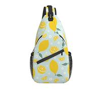 Bolso Bandolera Amarillo limón Flor Blanca Senderismo Mochila Bandolera Hombro Mochila de Viaje Paquete de Pecho para Hombres y Mujeres