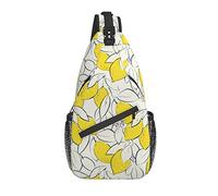 Bolso Bandolera Amarillo limón Fruta Flor Senderismo Mochila Bandolera Hombro Mochila Viaje Pecho Paquete para Hombres Mujeres