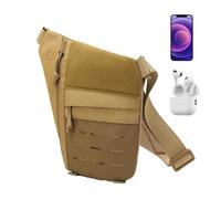 Bolso bandolera antirrobo - Bolso de hombro impermeable de nylon | Bolso de hombro resistente al desgaste y ajustable para viajes al aire libre Cartera teléfono llave, caqui, Se référer au descriptif