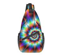 Bolso Bandolera antirrobo, para Espiral Psicodélico Tie Dye Rainbow, Mochila de Hombro Crossbody Bolso de Pecho Impermeable Mochila Informal Ligera para Viajes Deportes