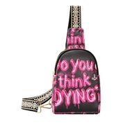Bolso bandolera antirrobo para hombre con texto en inglés «Do You Think About Dying Dying» para viajes