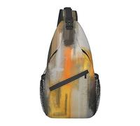 Bolso Bandolera Arte Moderno Amarillo Gris Sucio Senderismo Mochila Bandolera Hombro Mochila Viaje Pecho Paquete para Hombres Mujeres