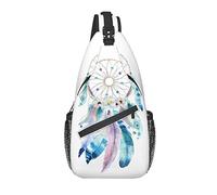 Bolso Bandolera Atrapasueños Acuarela mágica Boho Pluma Senderismo Mochila Crossbody Hombro Mochila Viaje Cofre Paquete para Hombres Mujeres