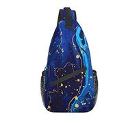 Bolso Bandolera Azul Marino Abstracto mármol Senderismo Mochila Bandolera Hombro Mochila Viaje Pecho Paquete para Hombres Mujeres