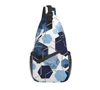 Bolso Bandolera Azul Marino Degradado geométrico Senderismo Mochila Bandolera Hombro Mochila de Viaje Paquete de Pecho para Hombres y Mujeres