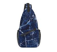 Bolso Bandolera Azul Marino mármol Abstracto Senderismo Mochila Bandolera Hombro Mochila Viaje Pecho Paquete para Hombres Mujeres