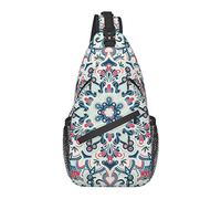 Bolso Bandolera Azulejo Oriental Boho Mandala Étnico Senderismo Mochila Crossbody Hombro Mochila de Viaje Paquete de Pecho para Hombres Mujeres