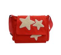 Bolso bandolera bandolera de lona con patrón de estrellas, gran capacidad, versátil, para niña, diseño único, Red, One Size
