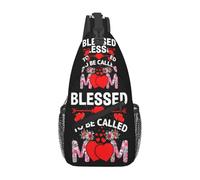 Bolso bandolera "Bendita sea ser llamada mamá", ideal para el Día de la Madre, con bandolera ajustable, ideal para deportes, gimnasio, viajes, ciclismo, informal, en diagonal.