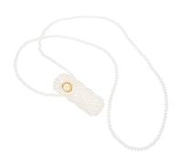 Bolso Bandolera Blanco de Resina Tejido a Mano Mini de Perlas | Diseño Elegante, Almacenamiento Seguro, Ligero y Portátil, para Pintalabios y Salidas Novia