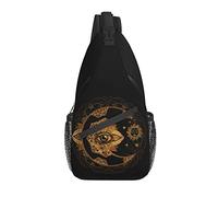 Bolso Bandolera Boho Moon Sun Astrology Magic Black Senderismo Mochila Crossbody Hombro Mochila Travel Chest Pack para Hombres Mujeres