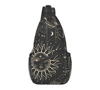 Bolso Bandolera Boho Sun Magic Space Moon Senderismo Mochila de Hombro Crossbody Mochila de Viaje Paquete de Pecho para Hombres y Mujeres