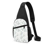 Bolso bandolera, bolso cruzado en el pecho, bolso en diagonal para viajes, senderismo, pecho, mochila, cinturón, unisex,Acuarela Hoja Floral Verde Eucalipto Hojas Redondas Suculentas