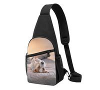 Bolso bandolera, bolso cruzado en el pecho, bolso en diagonal para viajes, senderismo, pecho, mochila, cinturón, unisex,Lindo perrito Jack Russell Terrier